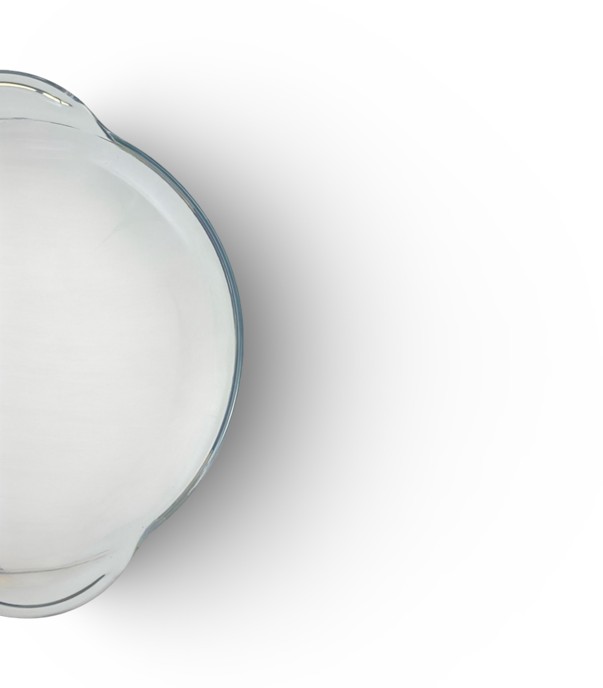 Caserolă rotundă adâncă termorezistentă din sticlă cu capac de sticlă 2.5L