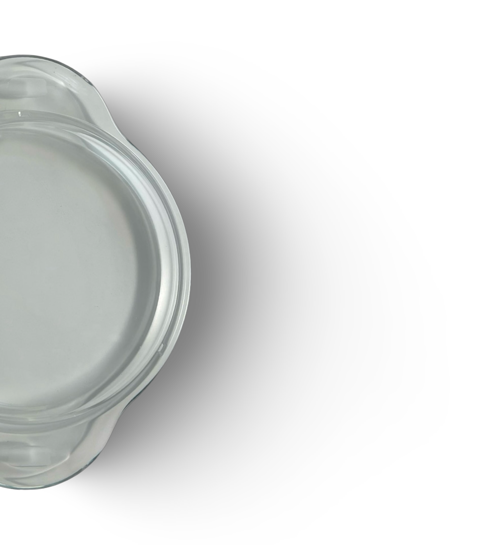 Caserolă rotundă adâncă termorezistentă din sticlă cu capac de sticlă 1.75L