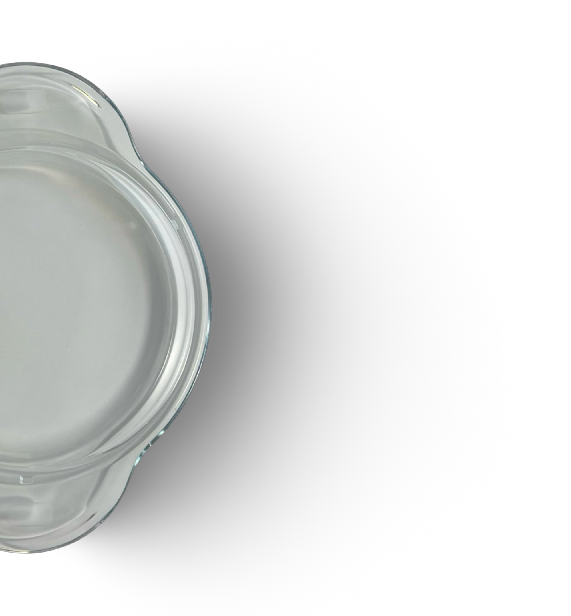 Caserolă rotundă adâncă termorezistentă din sticlă cu capac de sticlă 1.2L