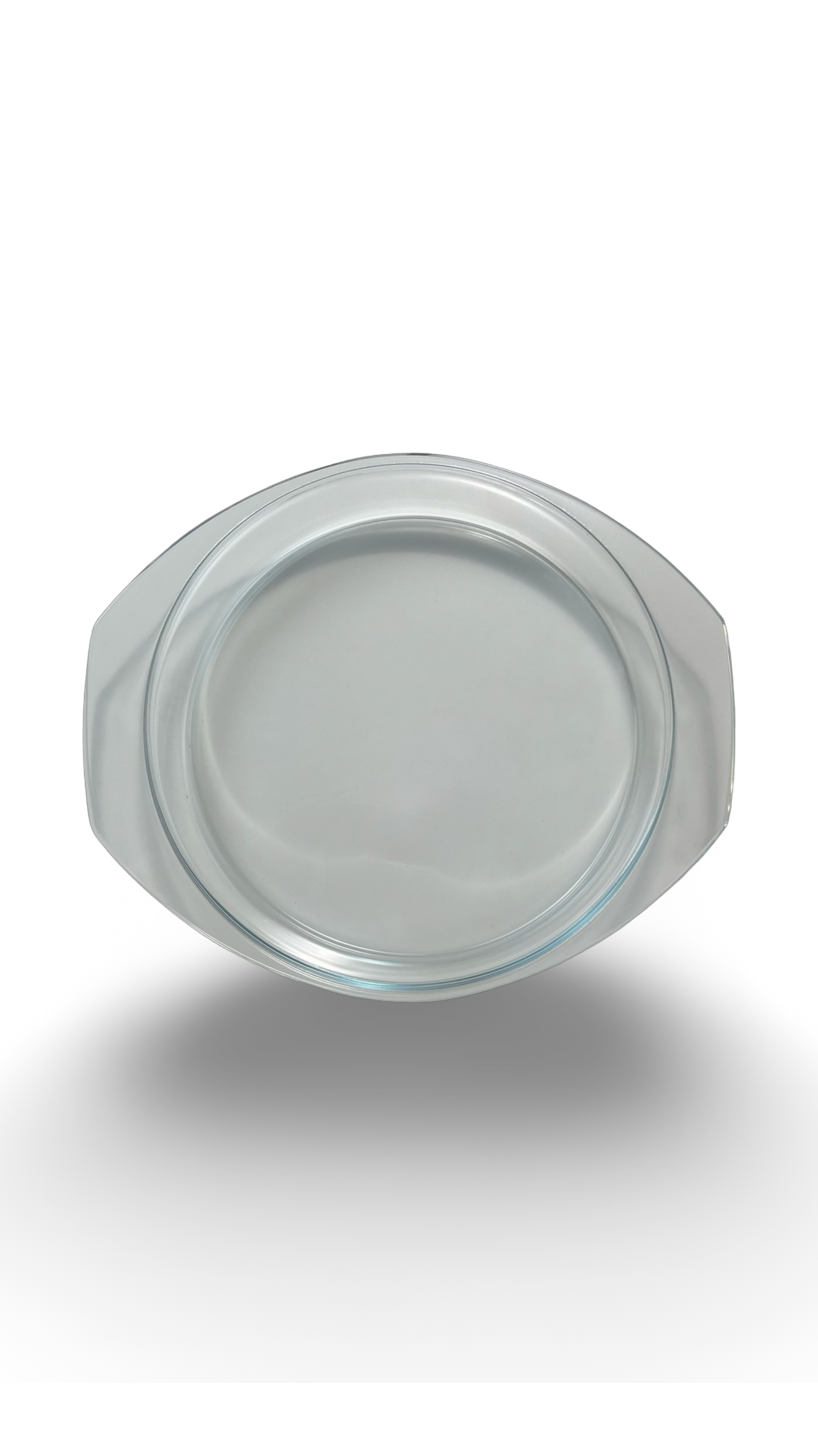 Caserolă rotundă termorezistentă din sticlă cu capac de sticlă 1.5L