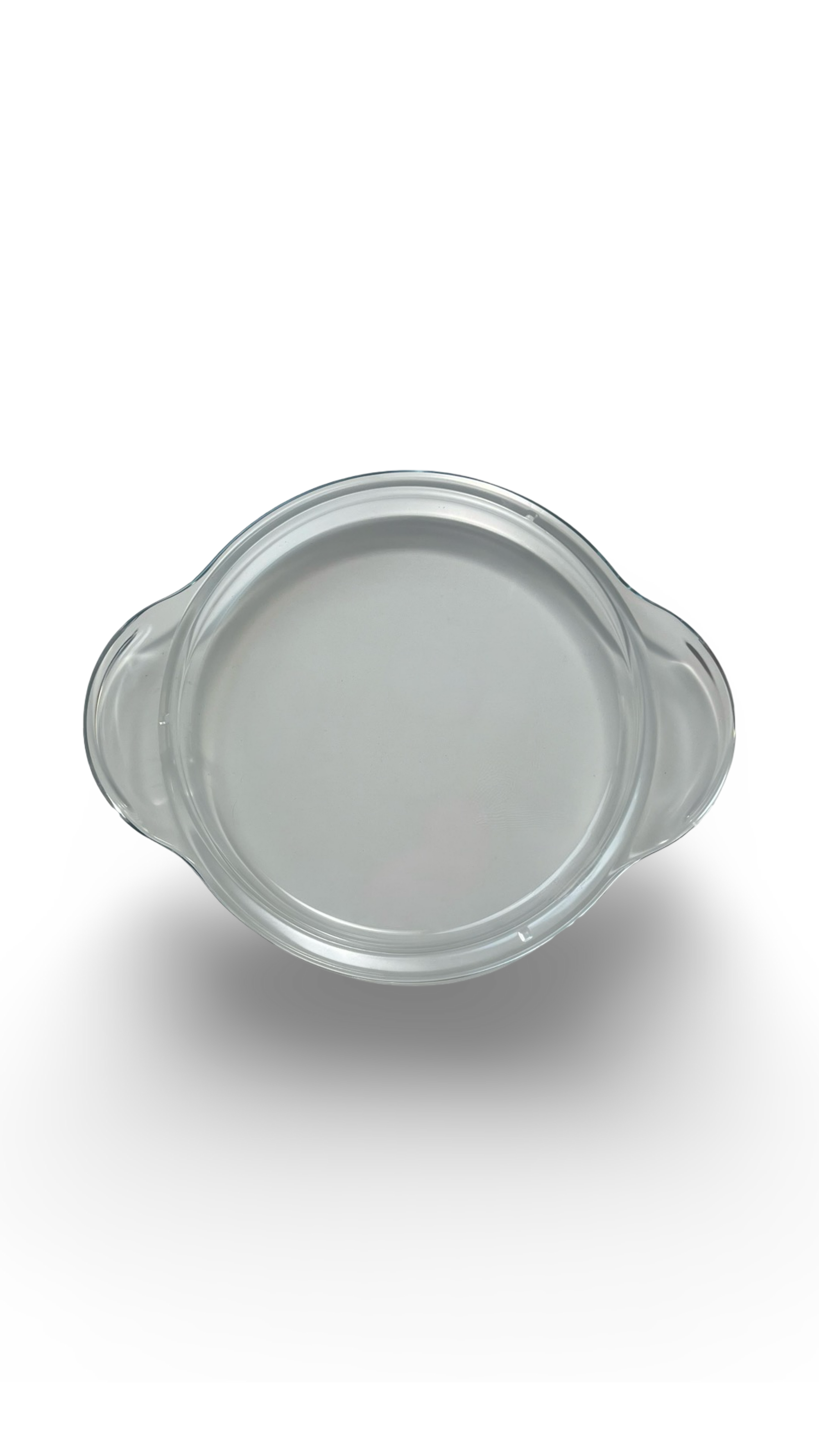 Caserolă rotundă adâncă termorezistentă din sticlă cu capac de sticlă 2.5L