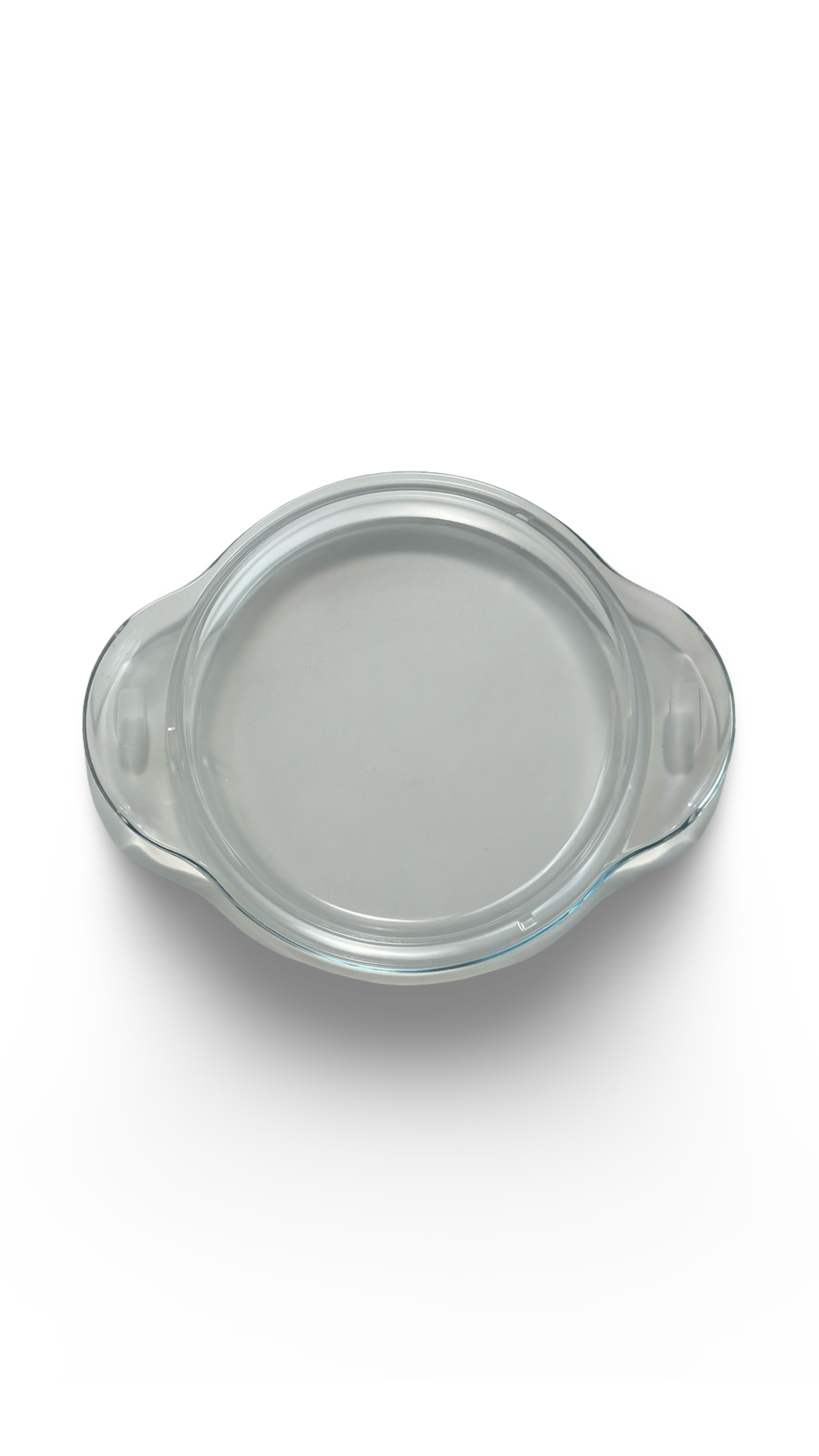 Caserolă rotundă adâncă termorezistentă din sticlă cu capac de sticlă 1.75L
