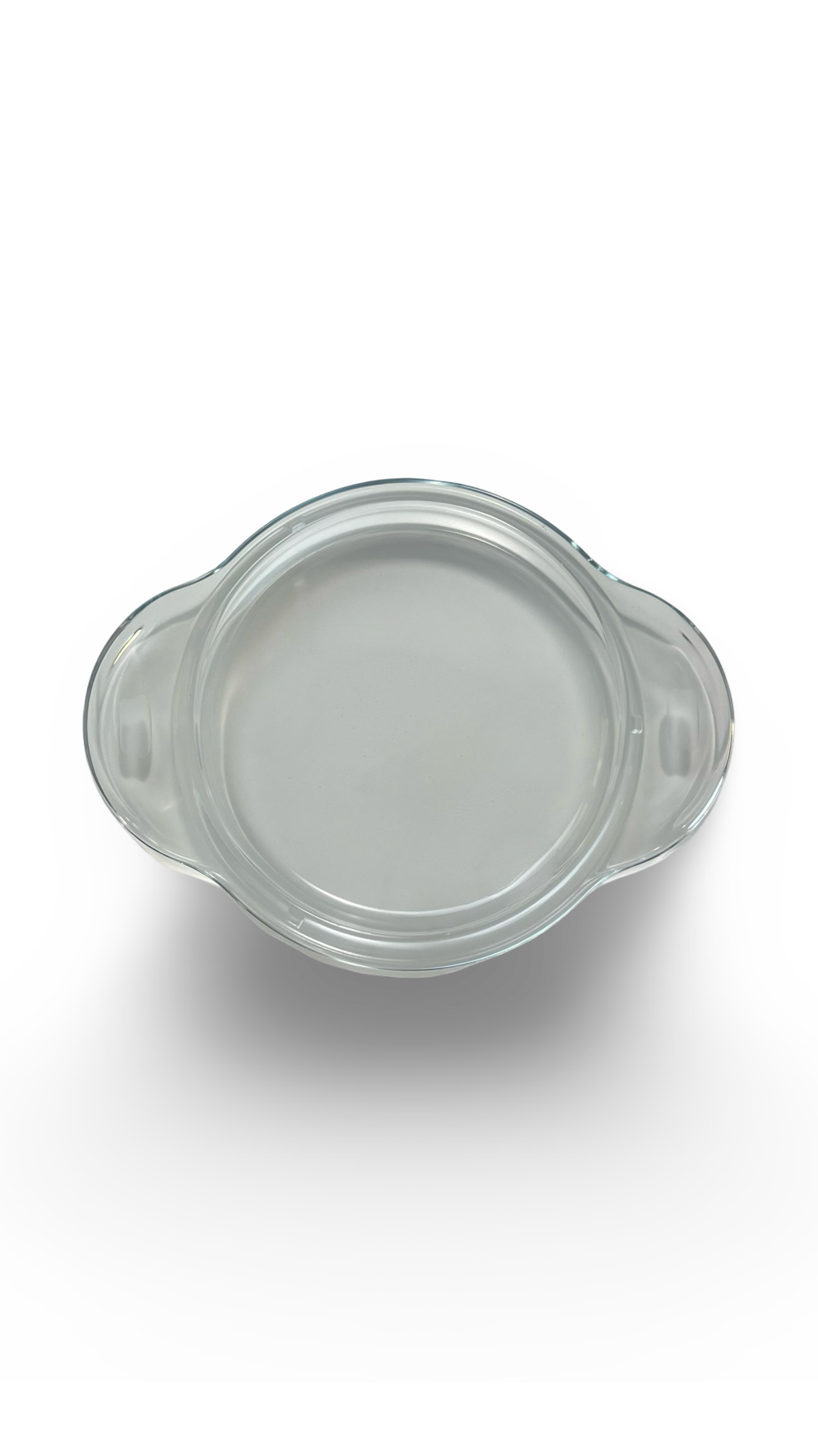 Caserolă rotundă adâncă termorezistentă din sticlă cu capac de sticlă 1.2L