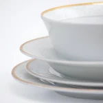 Cele 6 tipuri de piese incluse în setul Henrik de 4 persoane: farfurii, bol și ceașcă