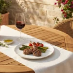 Farfurie mare întinsă 26 cm opal Veselo Hexa Gold cu margini aurii