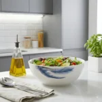 Detaliu model mediteranean pe marginea bolului de salată Ayhan 24 cm