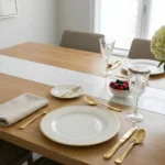 Farfurie mare întinsă 26 cm porțelan Veselo Henrik cu aur 24k