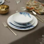 Detaliu interior farfurie adâncă Ayhan cu motive albastre