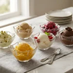 Set 6 boluri din sticlă transparentă Veselo Crystal pentru desert și mic dejun