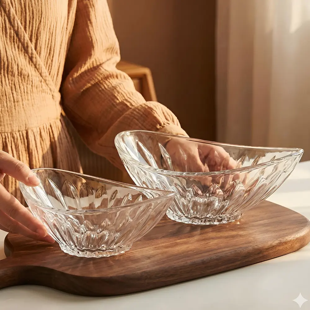 Fructieră Pasha Mică din sticlă groasă transparentă brand Veselo