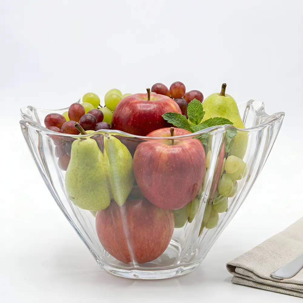 Fructieră din sticlă groasă cu design modern brand Veselo