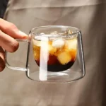 Shot de espresso în cană de sticlă transparentă perete dublu Aero