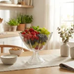 Fructieră cu picior din sticlă groasă model Solid brand Veselo